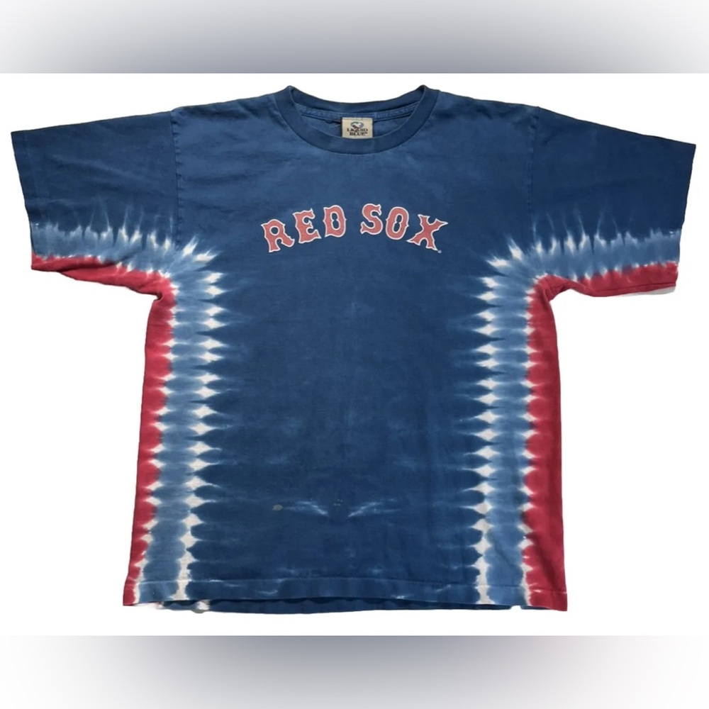 Boston Red Sox Manny Ramirez #24 Liquid Blue Tie Dye Shirt Single Stitch Vintage